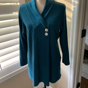 Sz XL light thermal tunic with crossover collar